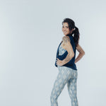 Don't Worry Barre Happy - Pink Foil - Navy Muscle Tank