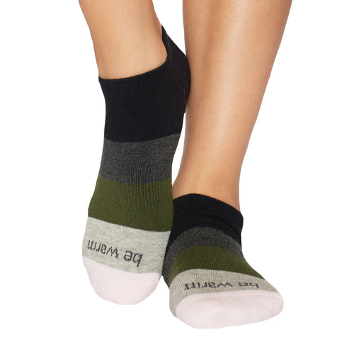 sticky be warm Marlow ivy colorblock grip socks