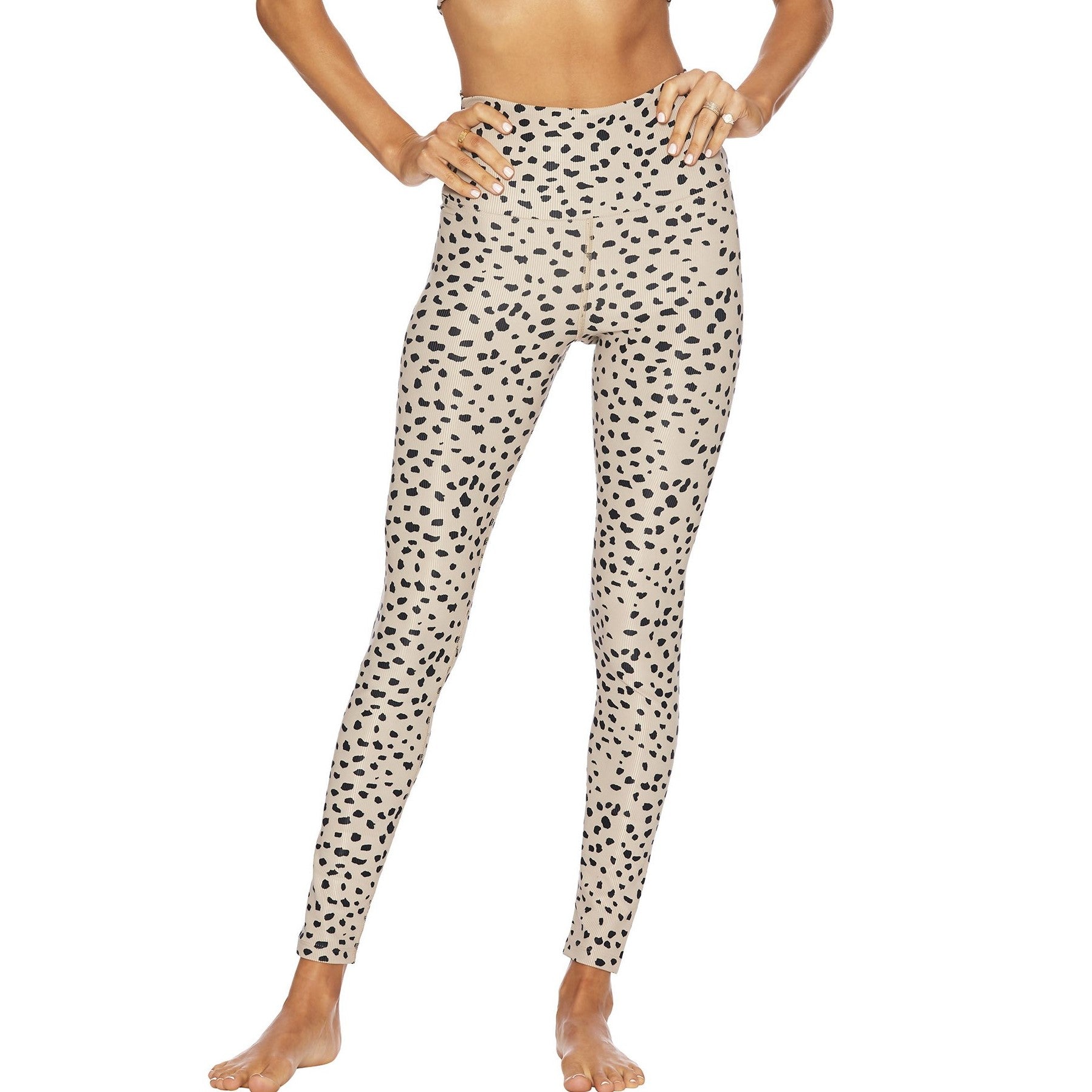 Ribbed Ayla Legging Taupe Spot - Beach Riot - simplyWORKOUT
