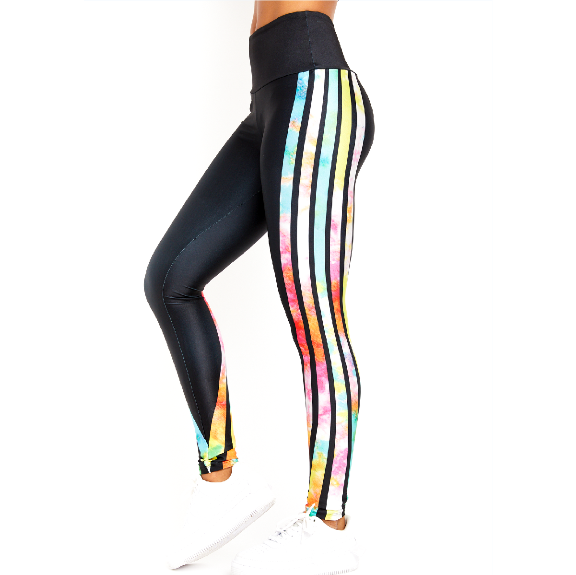 Neon Tie Dye Stripes Leggings Goldsheep simplyWORKOUT