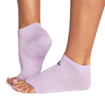 Ro & Arrows Rhiannon Low Show Open toe Grip Socks - Pink Lavender Solid