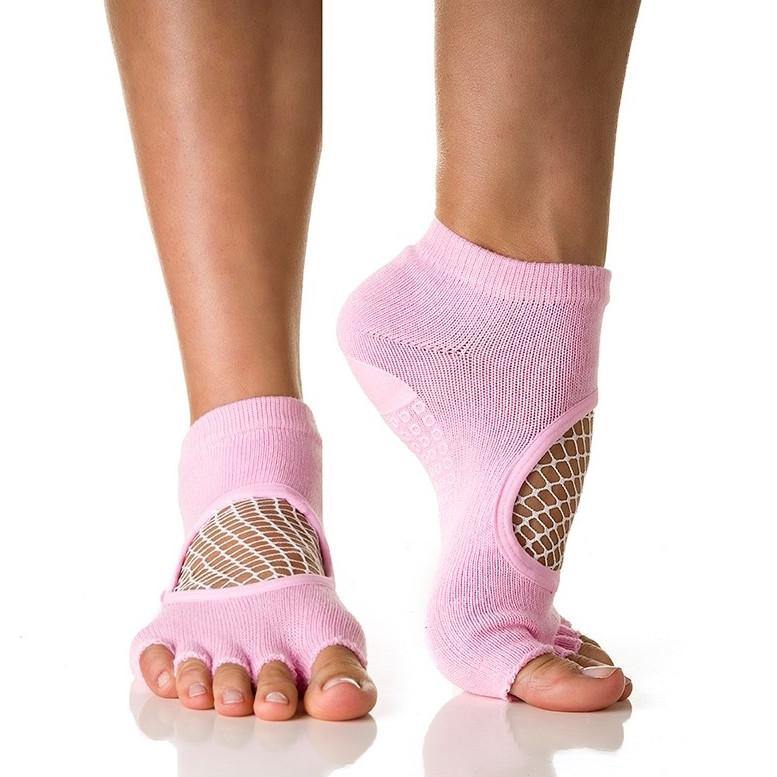 Open Toe Socks That Cover Toes And Heels Pilates Barre Yoga Grip Socks // Arebesk Fishnet Toe Sock In