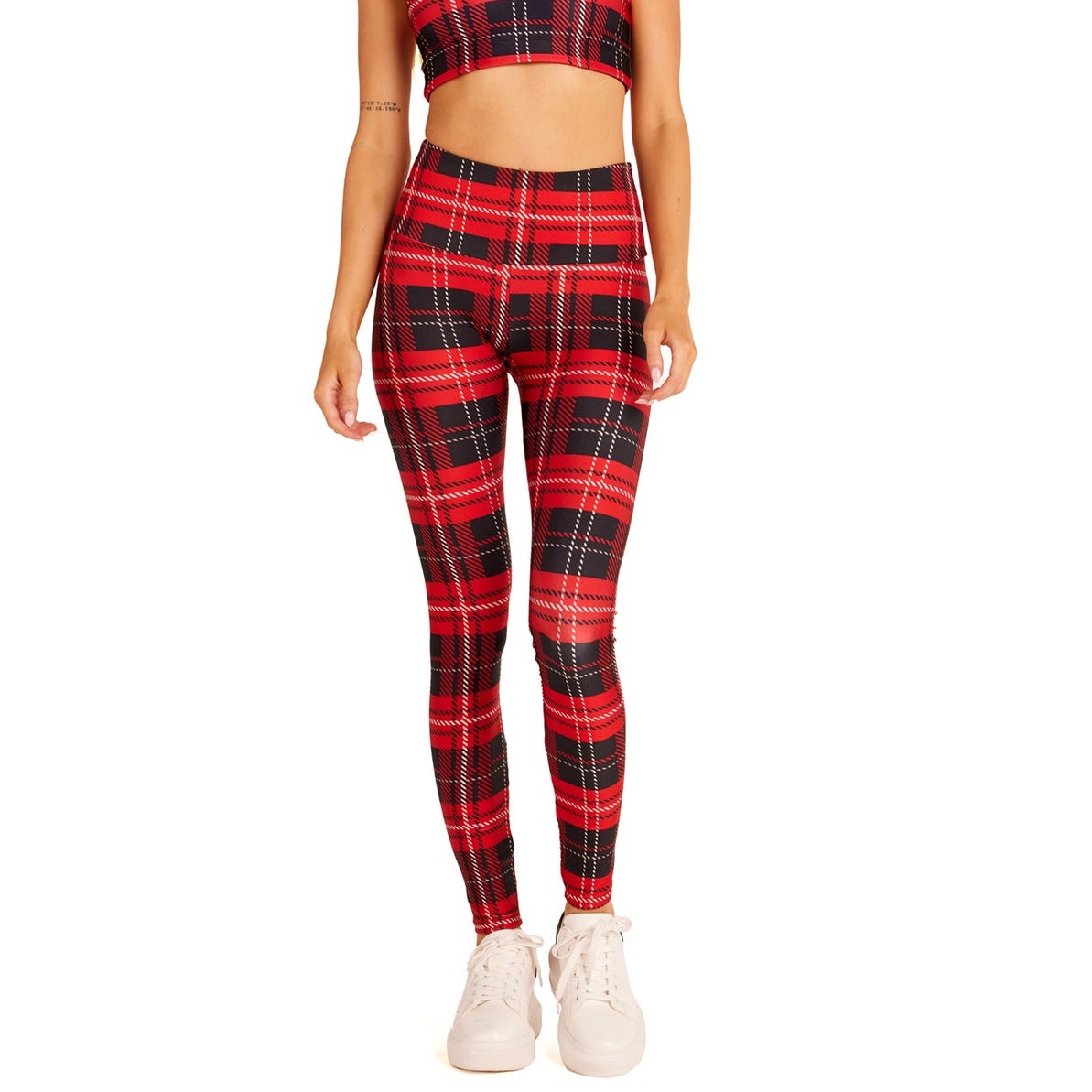 Classic Red Plaid Leggings by Goldsheep SimplyWORKOUT