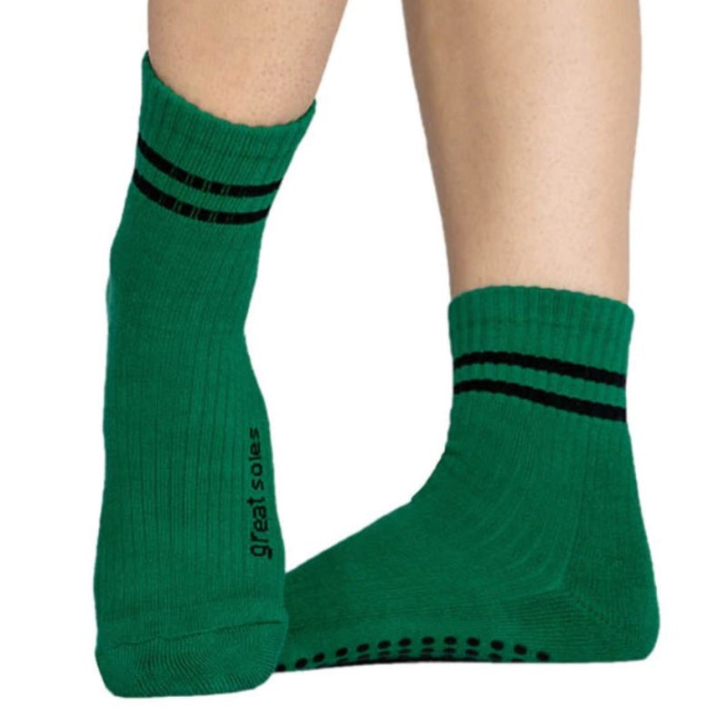 great soles Greer green crew grip socks