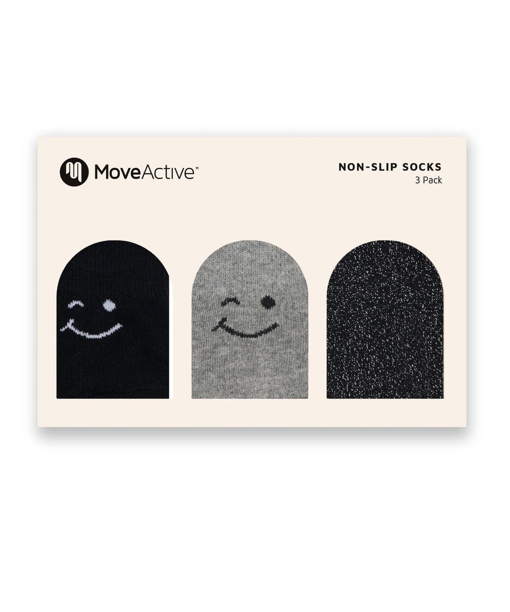 Low Crew Non Slip Grip Socks - MoveActive Black – MoveActive Int