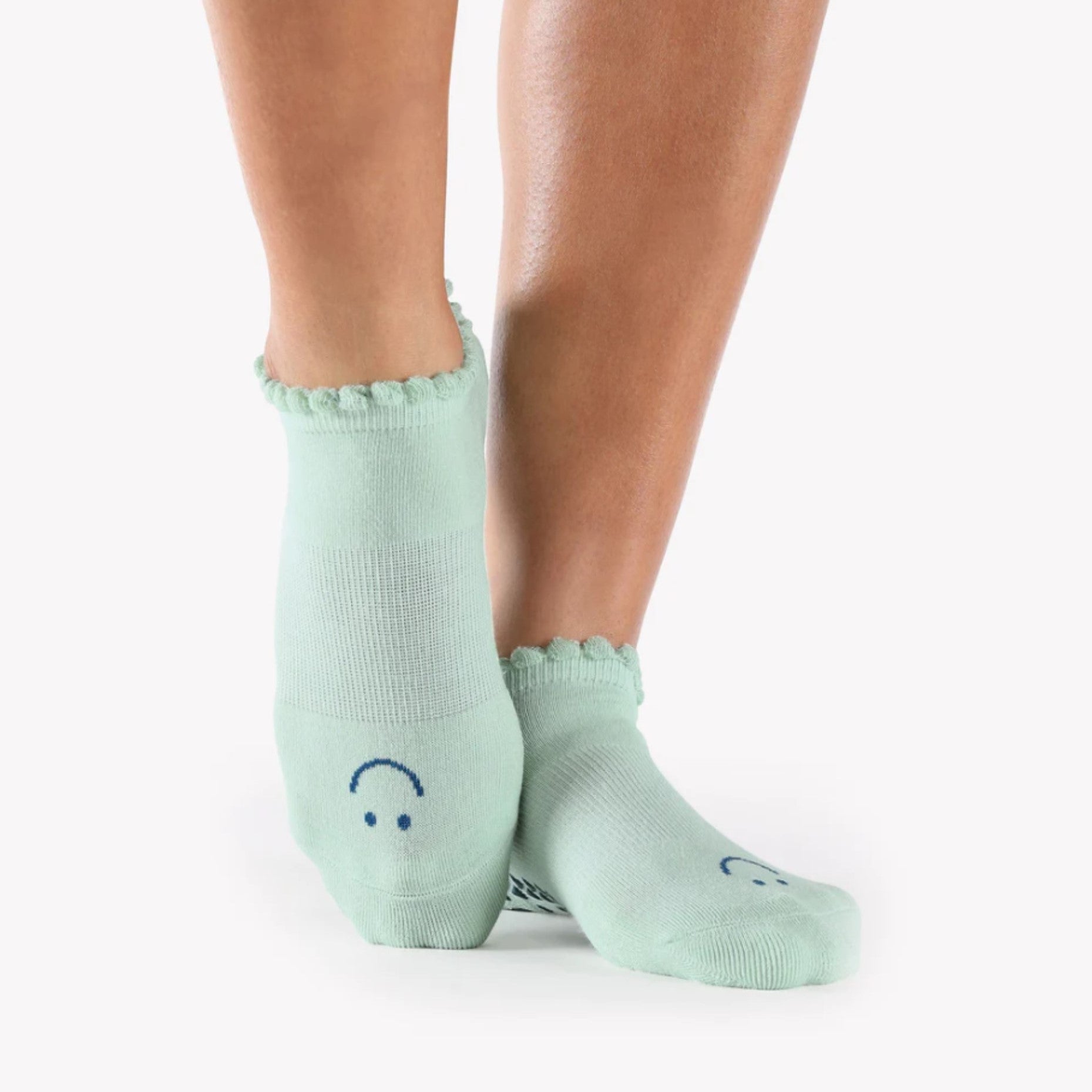 Pointe Studio Happy Grip Sock - Blue Dust - M/L