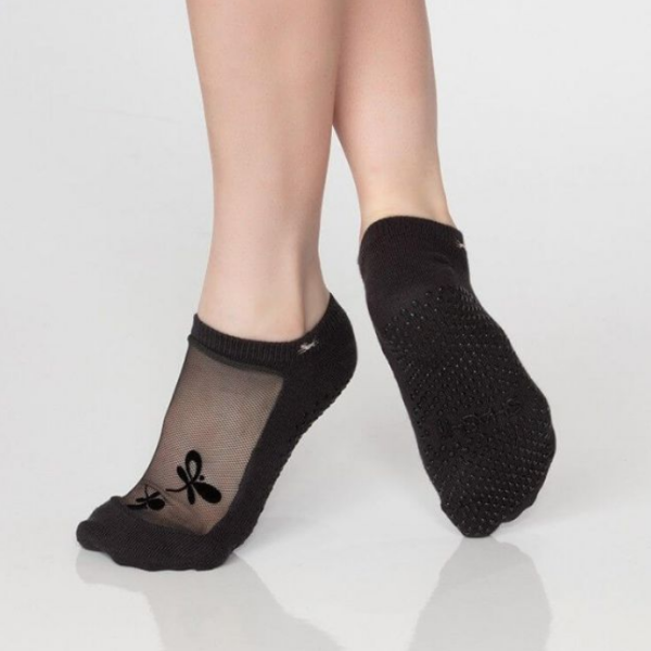 Classic Mesh Grip Sock - Graphite Dragon Fly Tattoo - Shashi- simplyWORKOUT  – SIMPLYWORKOUT