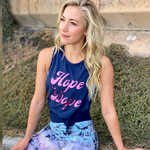 simply workout hope is dope navy pink foil muscle tank