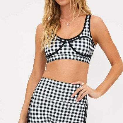 Beach Riot Olympia Top Slate Gingham 
