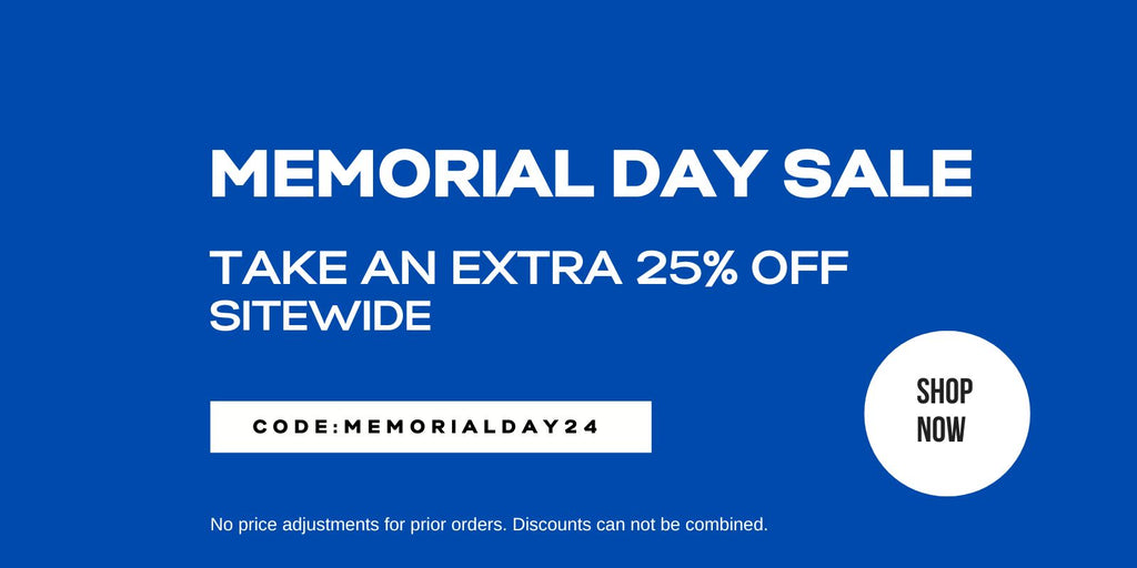 shop our Memorial Day sale. 25% off sitewide with code: MEMORIALDAY24