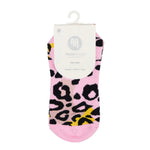 MoveActive Classic Low Rise Grip Socks - Candy Pink Leopard