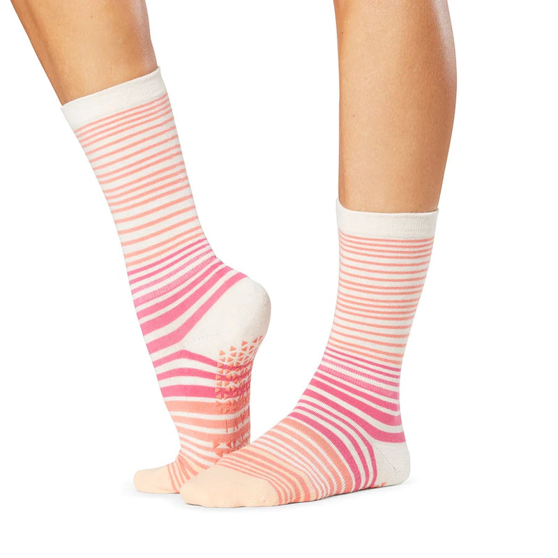 tavi active jess crew socks hot pink stripe