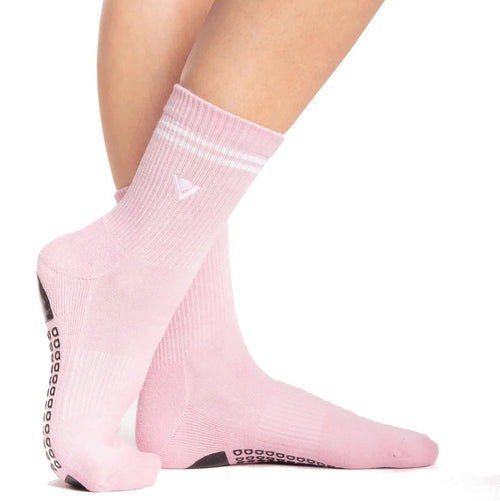 Arebesk classic grip socks crew light pink