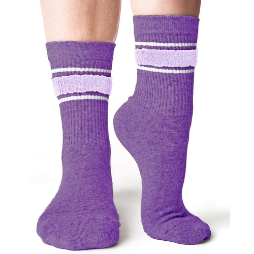 arebesk Terry crew lavender grip socks