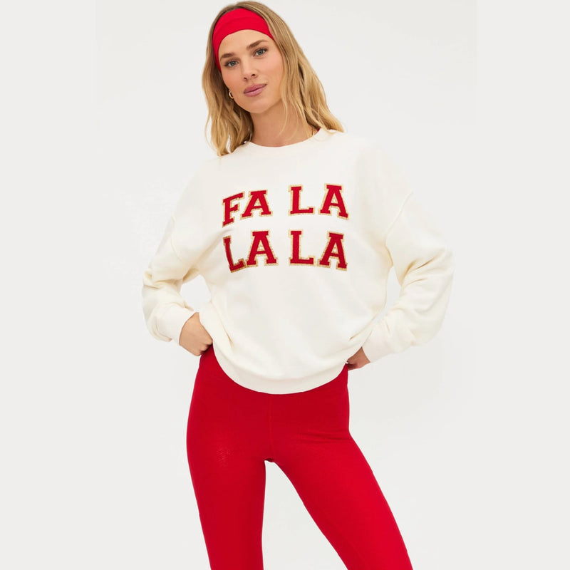 Beach Riot Devyn Oversized Sweatshirt Frosted Fa La La