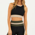 beach riot Gwen top military olive colorblock