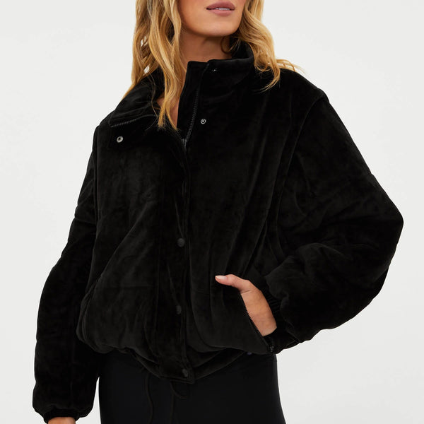 beach riot puffer jacket black