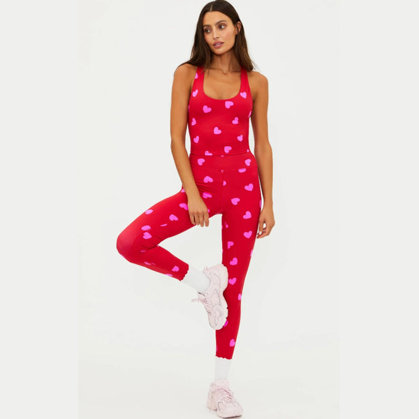 Beach Riot Piper Royal Red Hearts Leggings 1