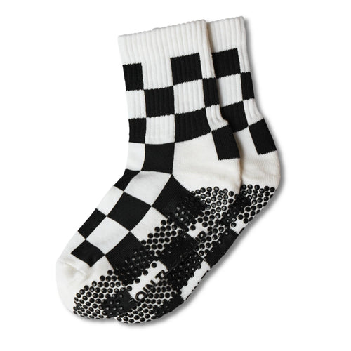 Club Martyn Checkered Crew Black Grip Socks 
