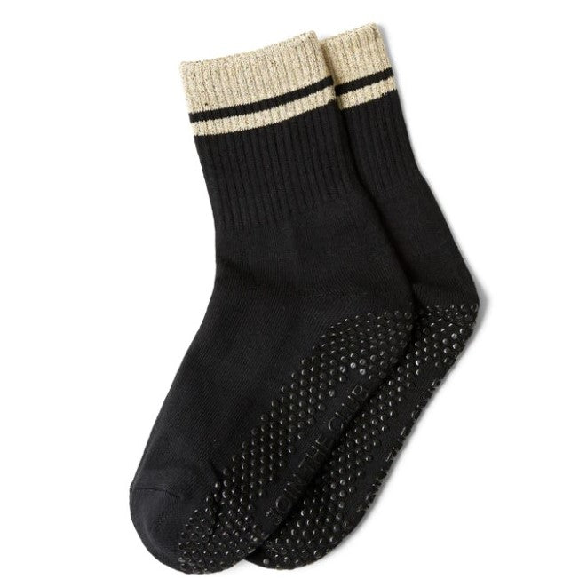 club martyn grip socks new crew black gold lurex