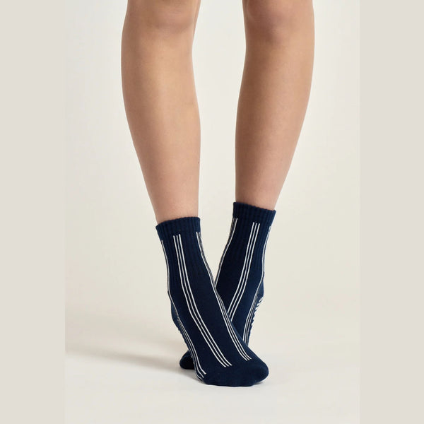 club martyn pinstripe navy crew grip socks