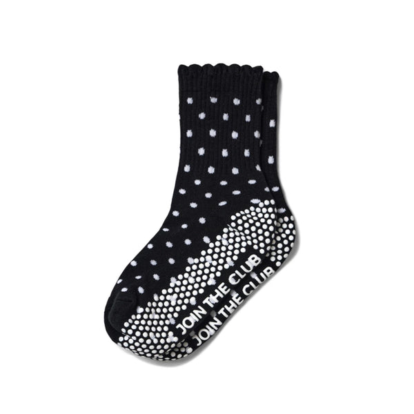 Club Martyn Scallop Edge Crew Black Spot Grip Socks 1