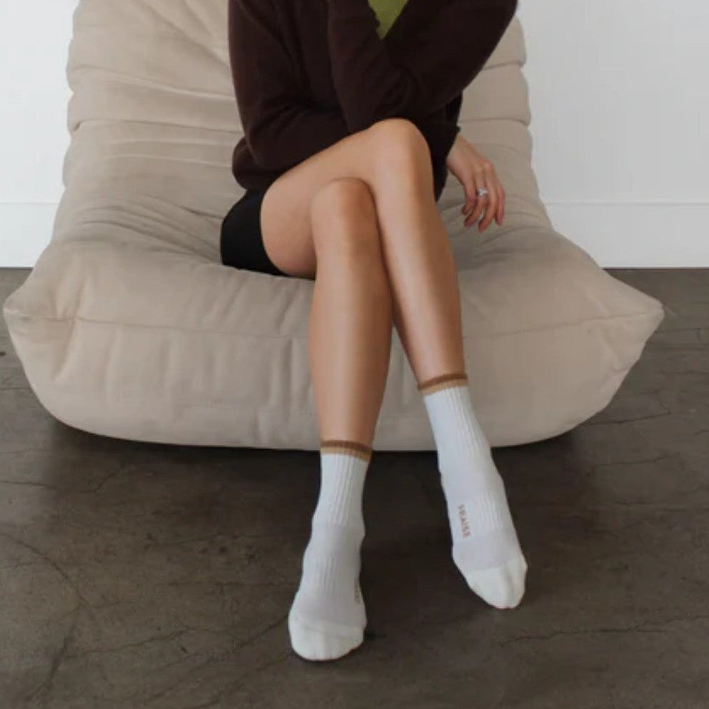 Fraise Brulee Striped Crew Grip Socks 4