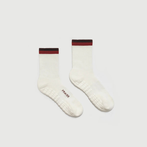 Fraise Striped Crew Grip Sock Goji 1