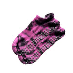 great soles pink shibori print grip socks