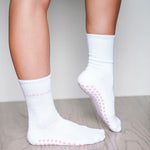 honey core grip socks white pink