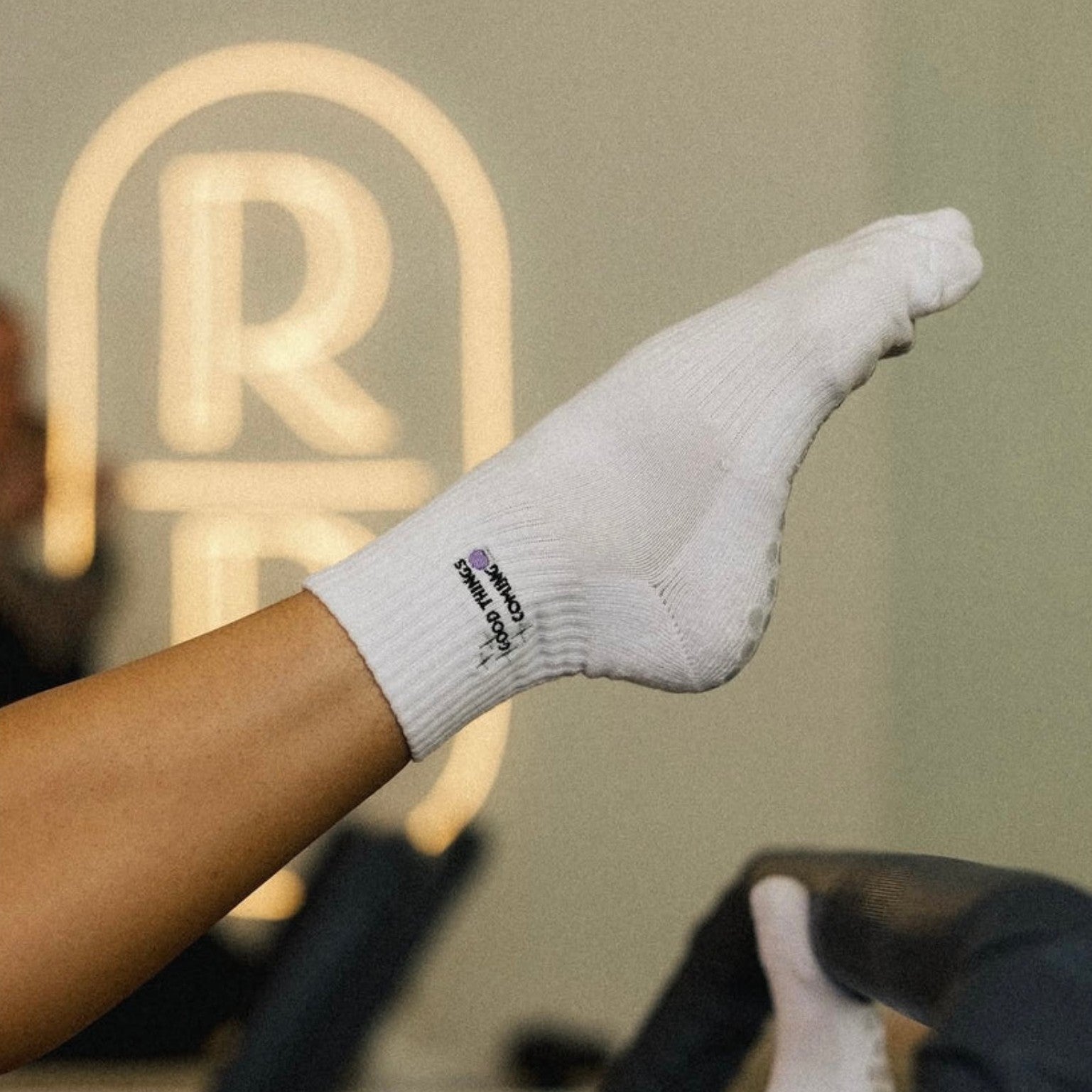 Honey Core Good Things Grip Socks White 1