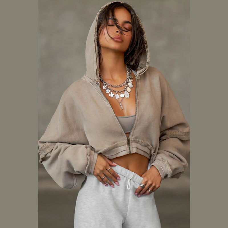 JOAH brown パーカー Oversized Zip Hoodie - Sand French Terry – JOAH BROWN®