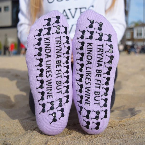 life by Lexie tryna be fit but kinda likes wine grip socks