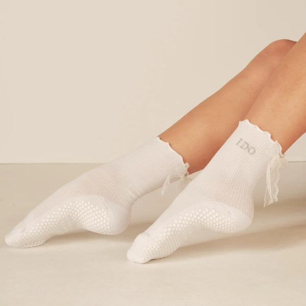 Lucky Honey The Bridal Grip Socks I Do