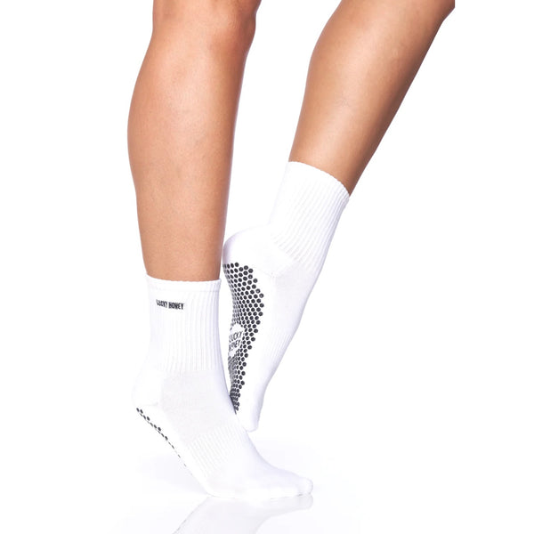 lucky honey the core sock white grip socks