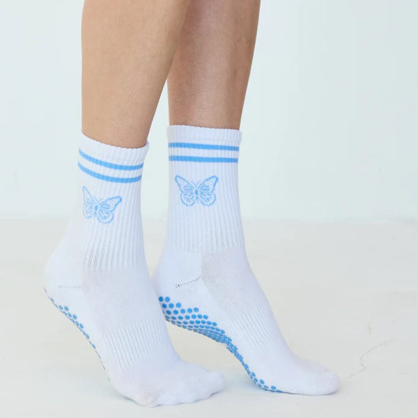 Lucky Honey The Emmie Butterfly Grip Socks