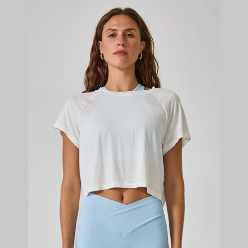 Lucky Honey The Everyday Cropped Tee White