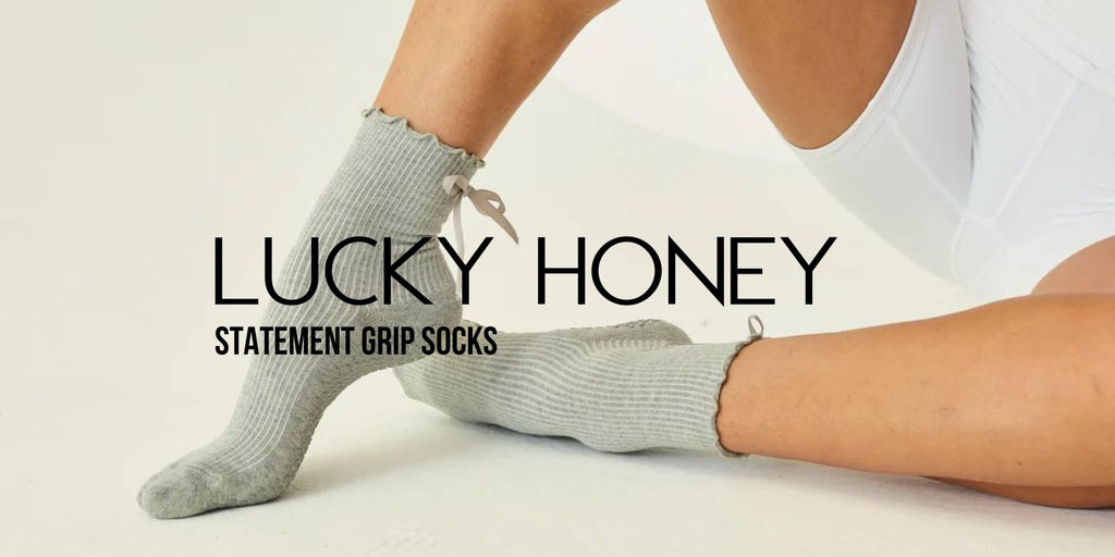 shop lucky honey NYC grip socks