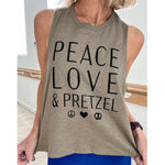move and moxie peace love and pretzel crop tank olive