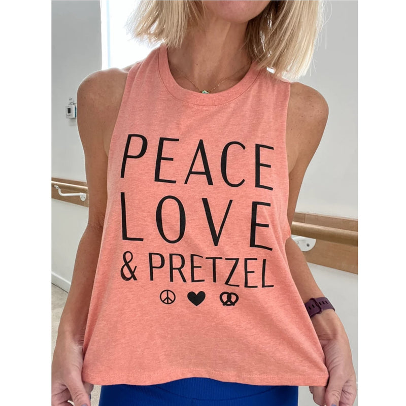 move and moxie peace love and pretzel crop tank coral