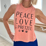 move and moxie peace love and pretzel crop tank coral