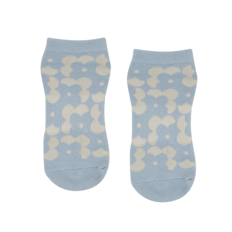 move active classic low rise retro daisy blue grip socks