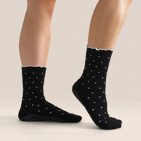Chaussettes Femme Originales Ours Noir à Pois - Willie Farms Sock Barn