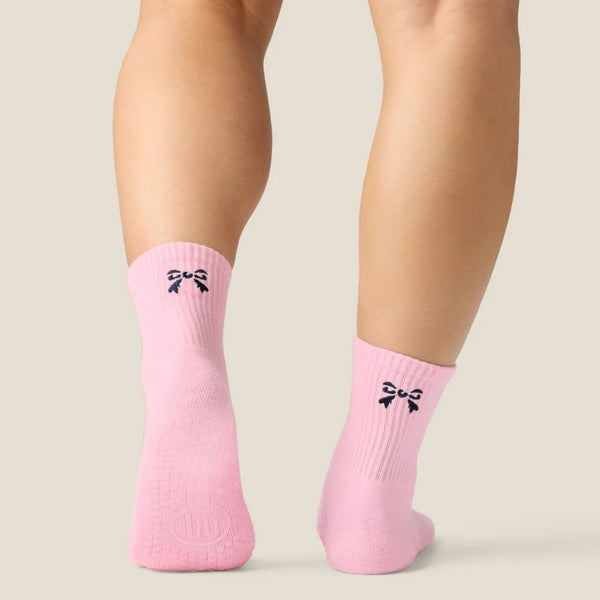 Move Active Crew Grip Socks Darling Bow Pink