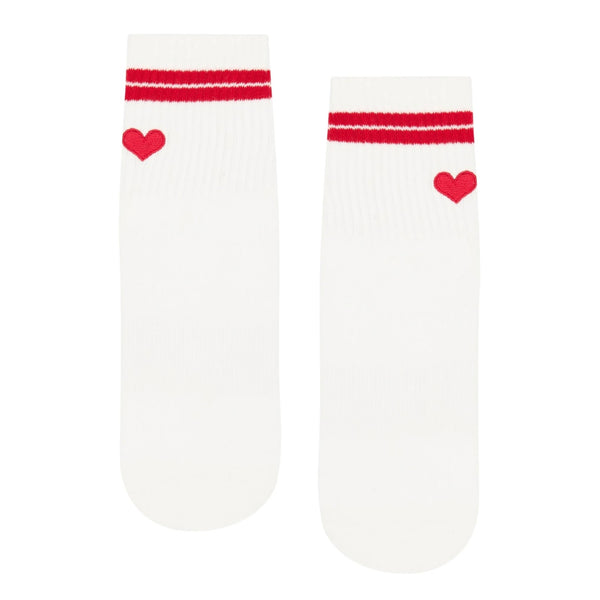 move active crew love struck ivory white grip socks