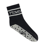 move active crew black grip socks logo black
