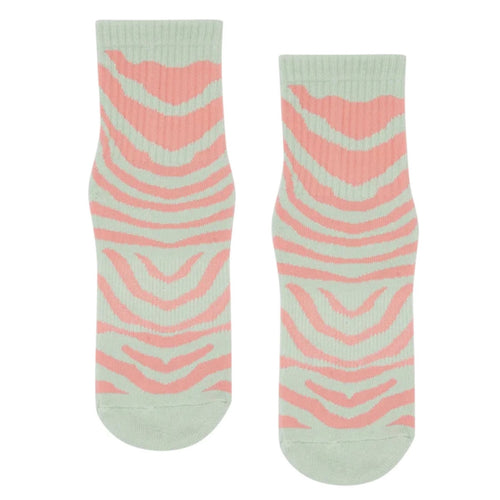 move active crew pastel zebra grip socks