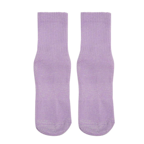 MoveActive Crew Grip Socks - Ribbed Sparkle Purple