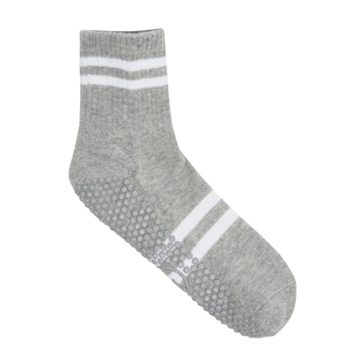 MoveActive Crew Grip Socks - Ribbed Sporty Stripe Gray