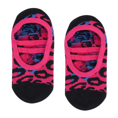 move active grip socks ballet hot pink leopard